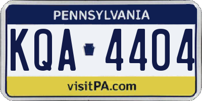 PA license plate KQA4404