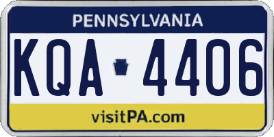 PA license plate KQA4406
