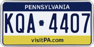 PA license plate KQA4407