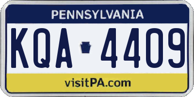 PA license plate KQA4409