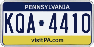 PA license plate KQA4410