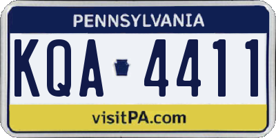 PA license plate KQA4411