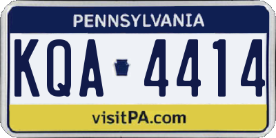 PA license plate KQA4414