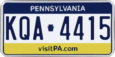 PA license plate KQA4415