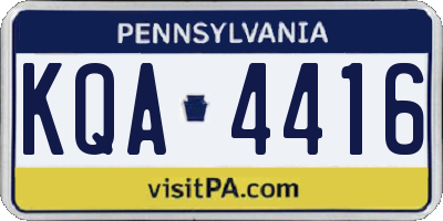 PA license plate KQA4416