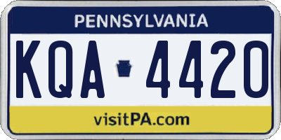 PA license plate KQA4420