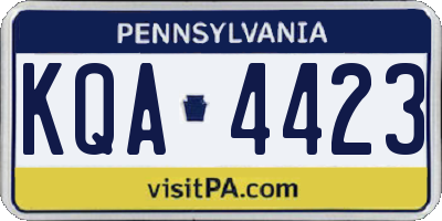 PA license plate KQA4423