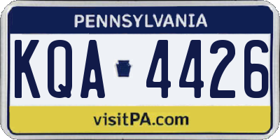 PA license plate KQA4426