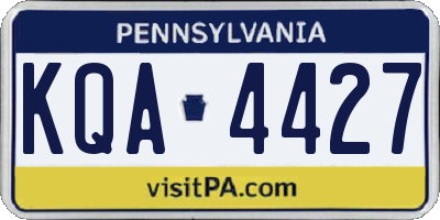 PA license plate KQA4427
