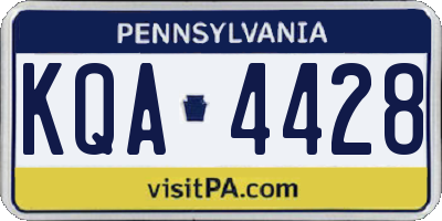 PA license plate KQA4428