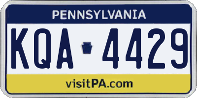 PA license plate KQA4429
