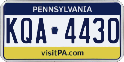 PA license plate KQA4430