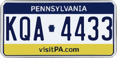 PA license plate KQA4433