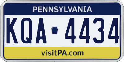 PA license plate KQA4434