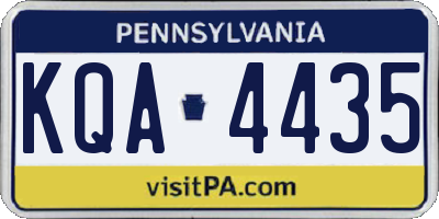PA license plate KQA4435