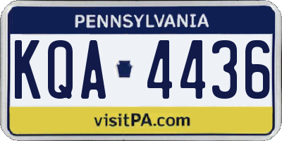 PA license plate KQA4436