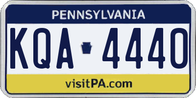 PA license plate KQA4440