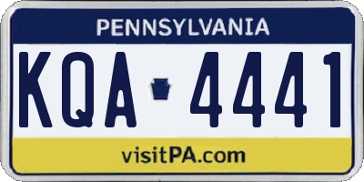 PA license plate KQA4441