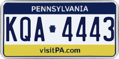 PA license plate KQA4443