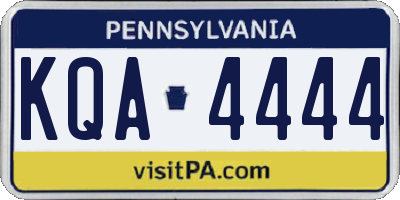 PA license plate KQA4444