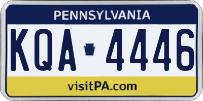 PA license plate KQA4446