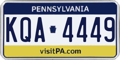 PA license plate KQA4449