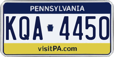 PA license plate KQA4450