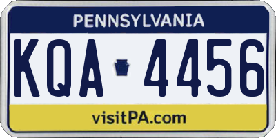 PA license plate KQA4456