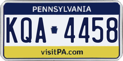 PA license plate KQA4458