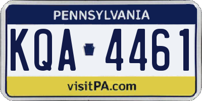 PA license plate KQA4461