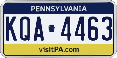 PA license plate KQA4463