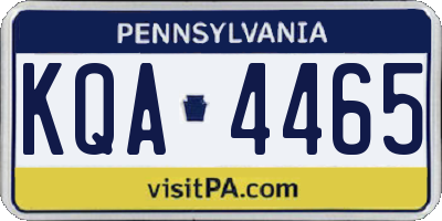 PA license plate KQA4465