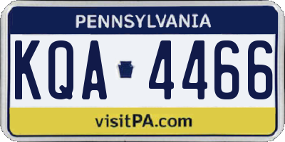 PA license plate KQA4466
