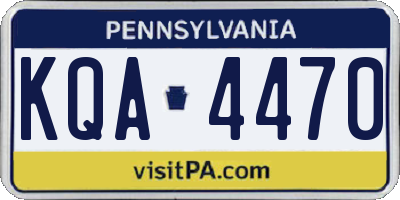PA license plate KQA4470
