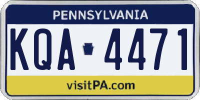 PA license plate KQA4471
