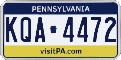 PA license plate KQA4472