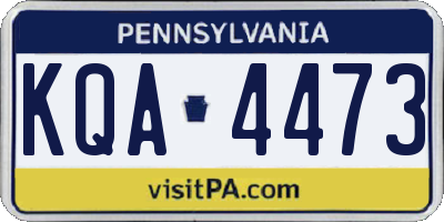 PA license plate KQA4473