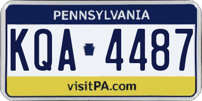 PA license plate KQA4487