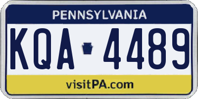 PA license plate KQA4489