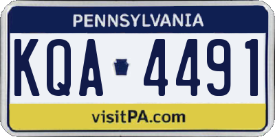 PA license plate KQA4491