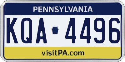 PA license plate KQA4496