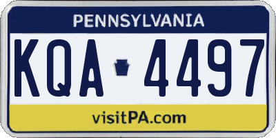 PA license plate KQA4497