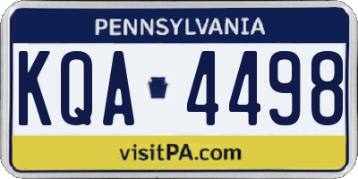 PA license plate KQA4498