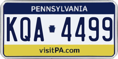 PA license plate KQA4499