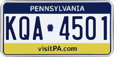 PA license plate KQA4501