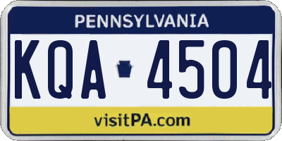 PA license plate KQA4504