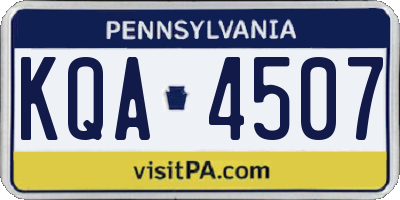 PA license plate KQA4507