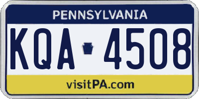 PA license plate KQA4508