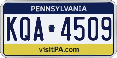 PA license plate KQA4509