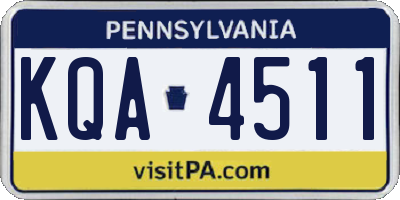 PA license plate KQA4511